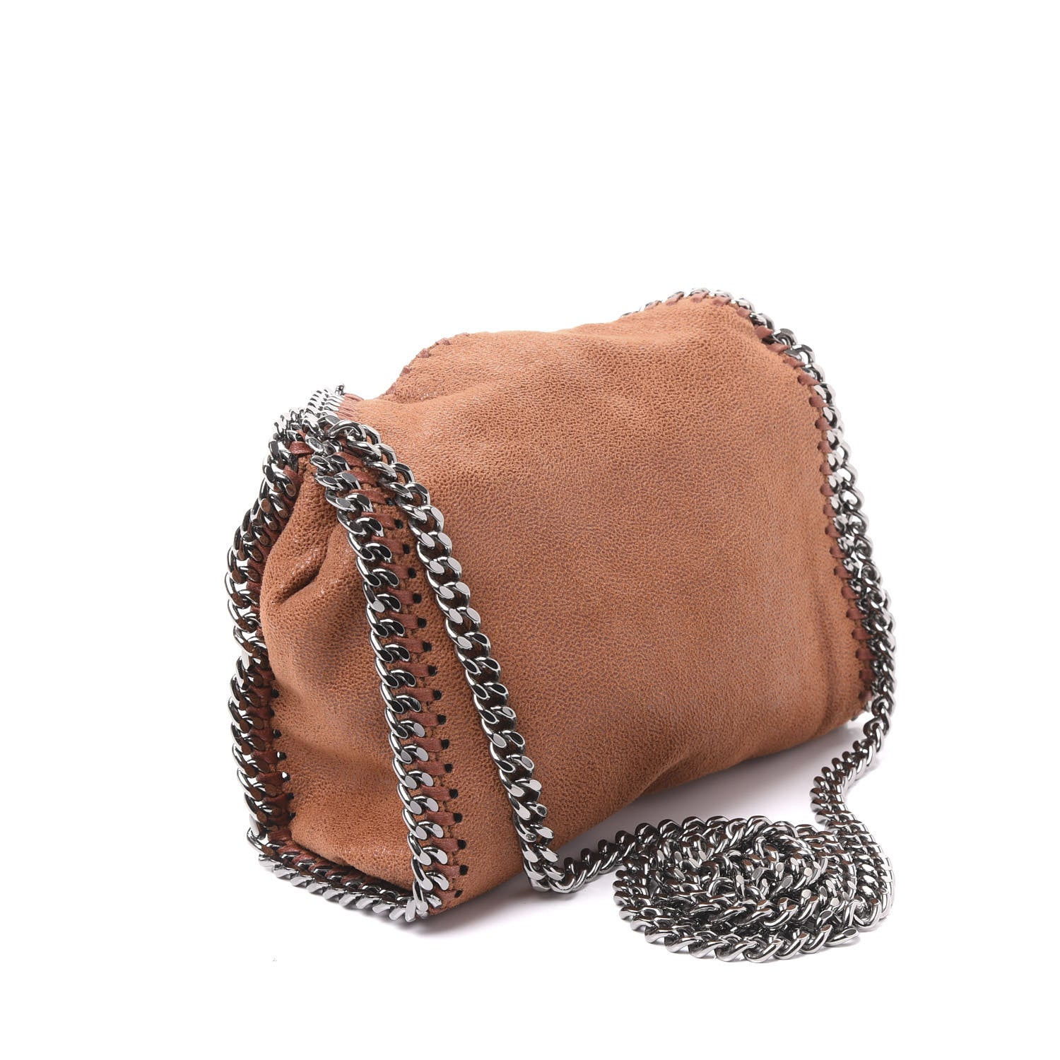 Stella McCartney Shaggy Deer Tiny Falabella Fold Over Cognac 3 of 10