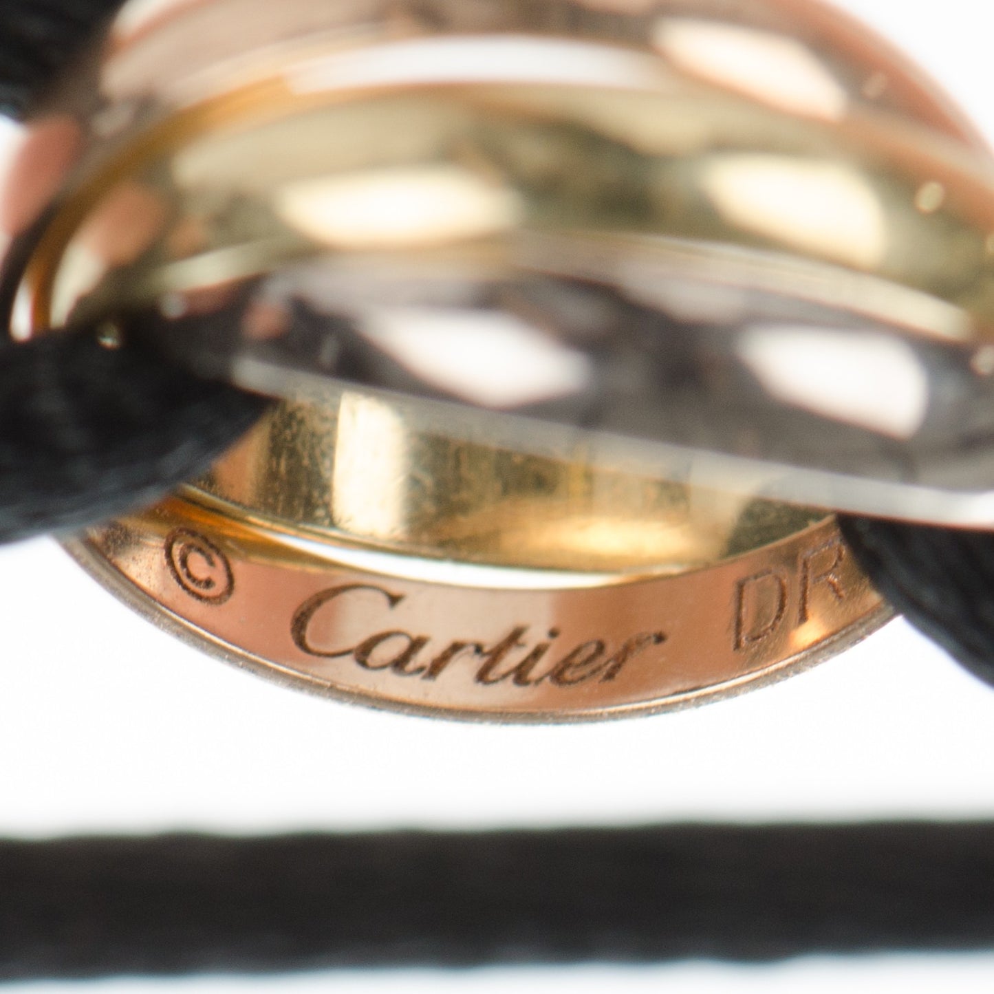 18K Pink Yellow White Gold Trinity Adjustable Cord Bracelet