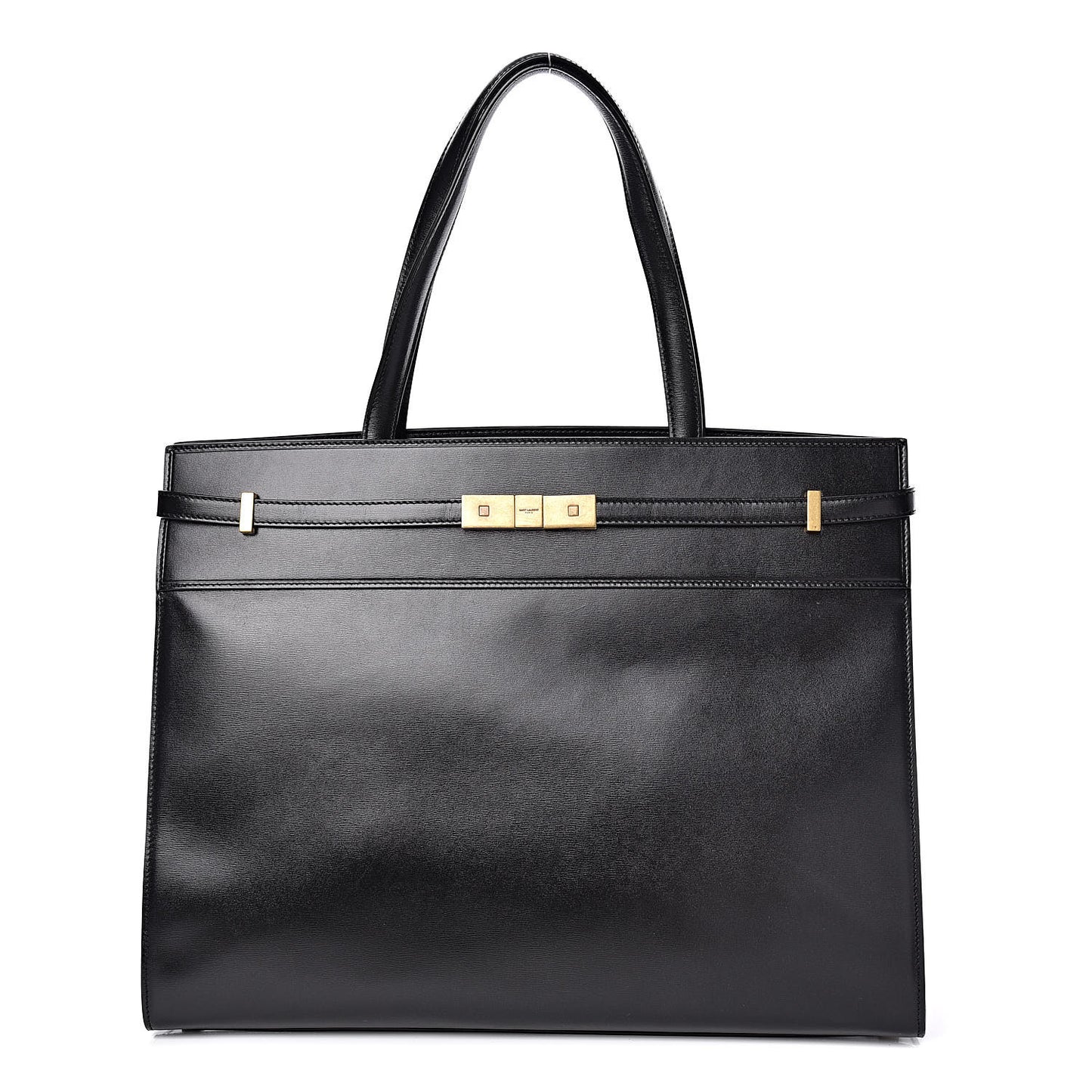 Calfskin Medium Manhattan Shopper Tote Black