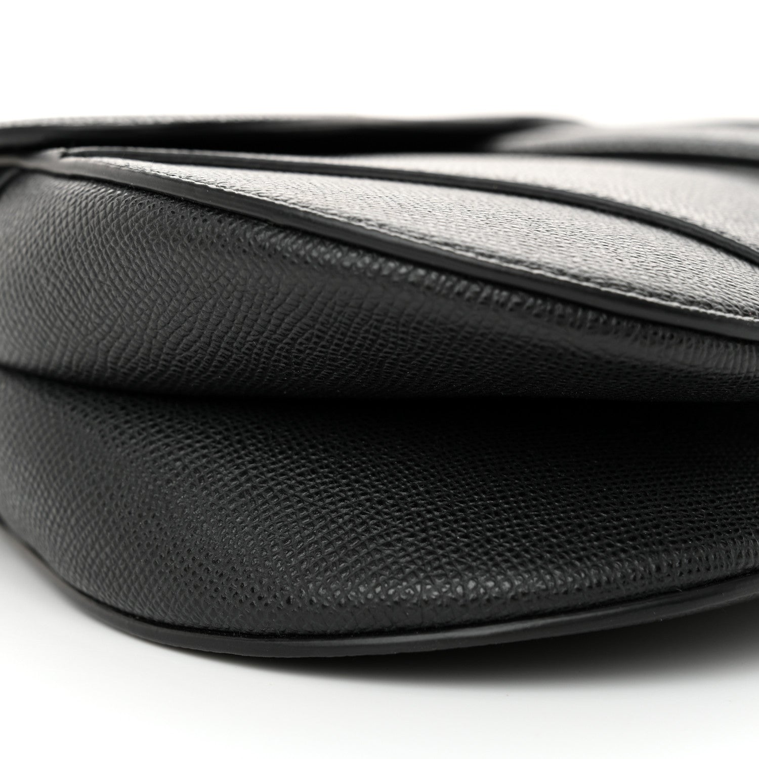 Christian Dior Grained Calfskin Saddle Bag With Strap Black 9 of 14