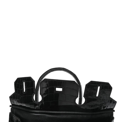 Hermes Shiny Niloticus Crocodile Birkin 30 Black 14 of 35