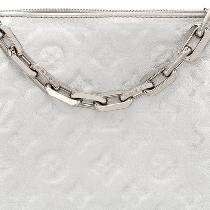 Louis Vuitton Metallic Lambskin Embossed Monogram Coussin PM Silver 8 of 10