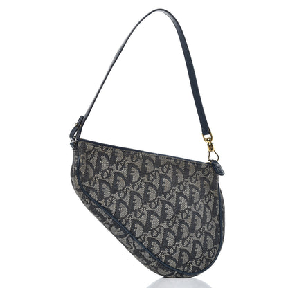 Christian Dior Monogram Mini Saddle Pochette Navy 3 of 13
