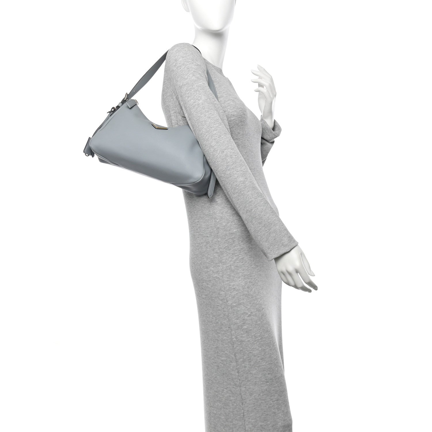 Prada Soft Calfskin Medium Aimee Shoulder Bag Opaline 1755144