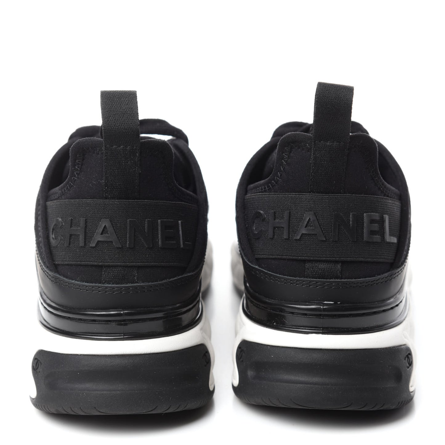 Fabric Calfskin Suede CC Sneakers 38 Black