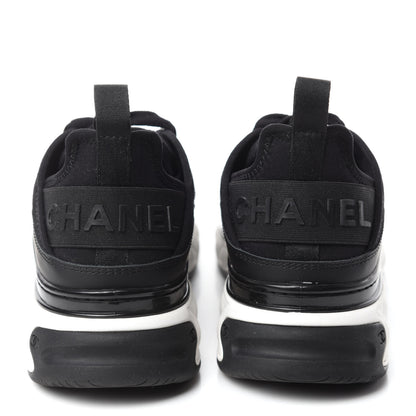 Chanel Fabric Calfskin Suede CC Sneakers 38 Black 5 of 10