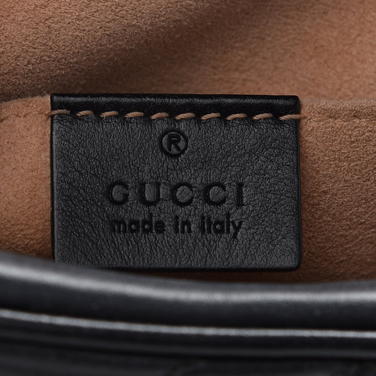 Gucci Calfskin Matelasse Mini GG Marmont Chain Shoulder Bag Black 6 of 10