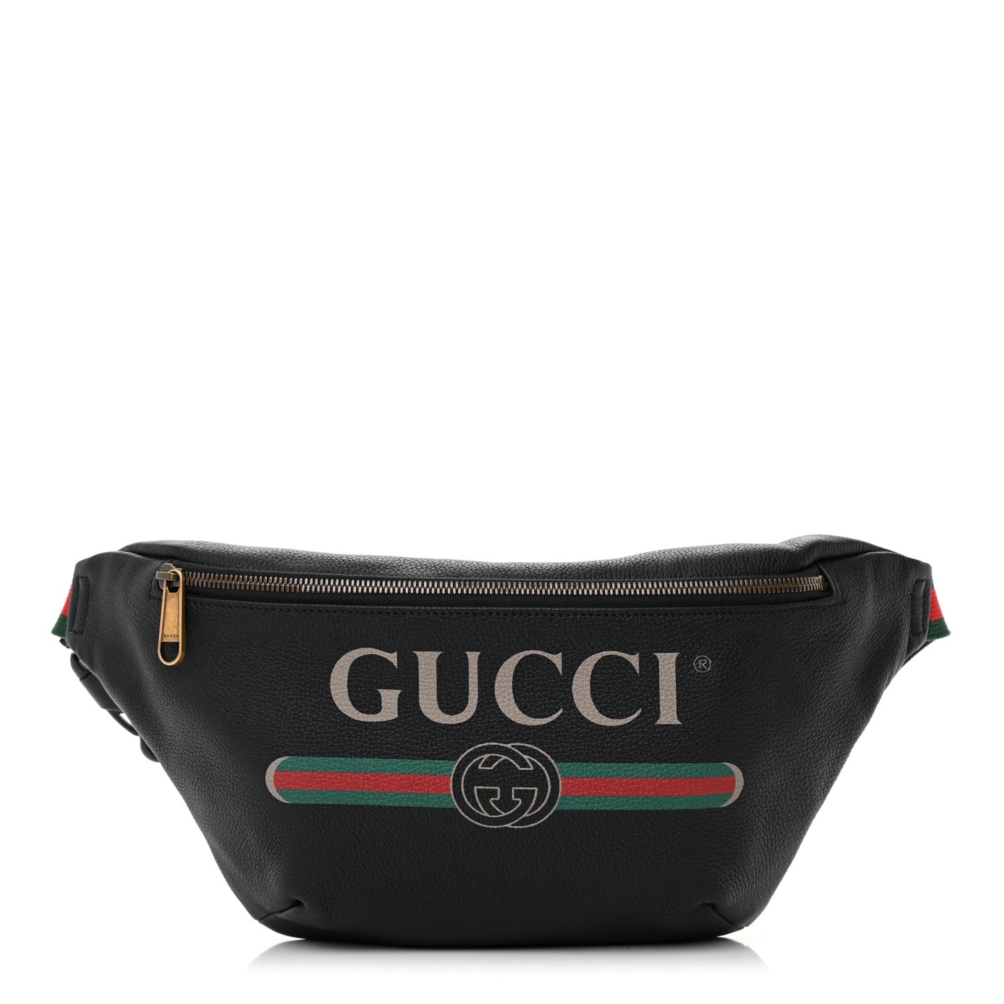 Grained Calfskin Logo Belt Bag Black