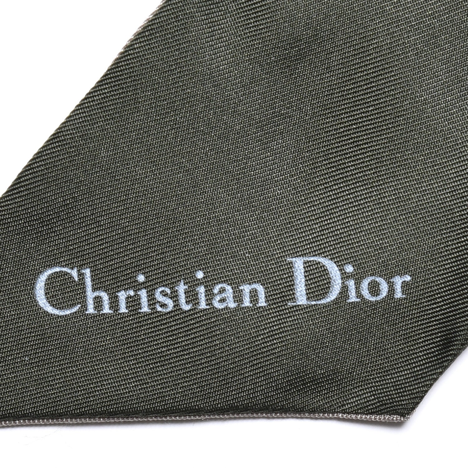 Christian Dior Silk Oblique Mitzah Scarf Green 3 of 4