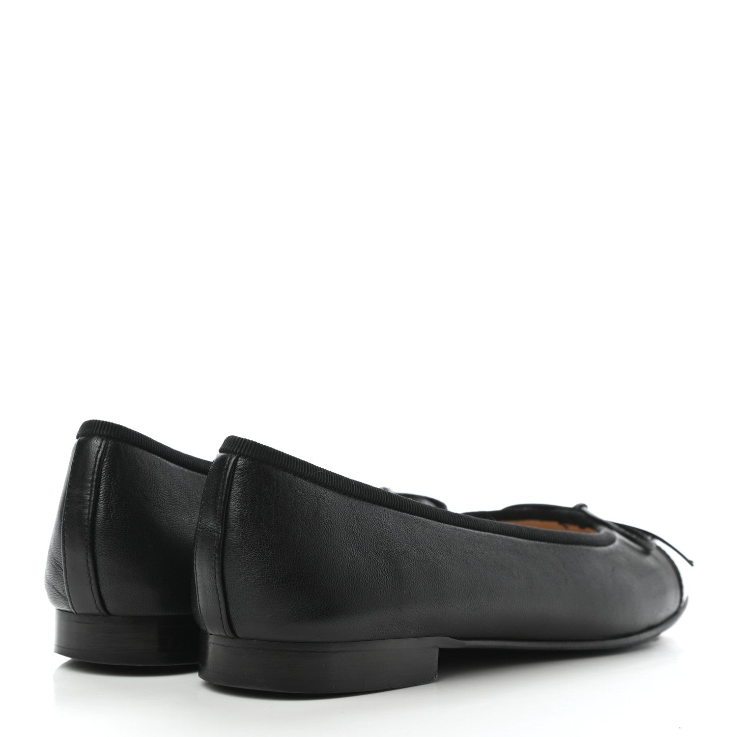 Chanel Lambskin Patent Cap Toe Ballerina Flats 35 Black 4 of 9