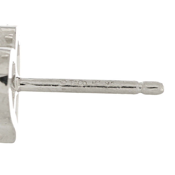 Platinum Diamond Heart Stud Earrings