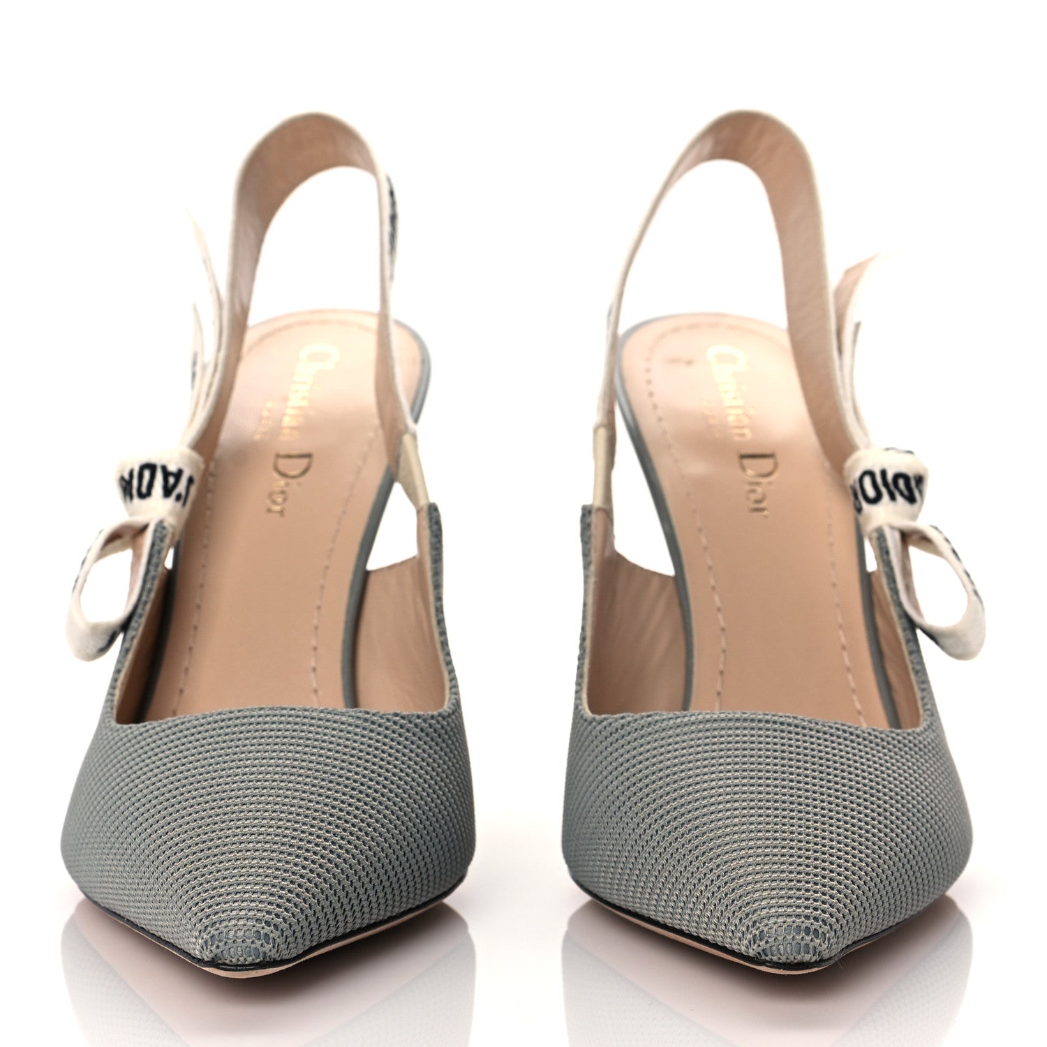 Christian Dior Technical Canvas Ribbon J'Adior Slingback 100mm Pumps 39 Grey Stone 2 of 8