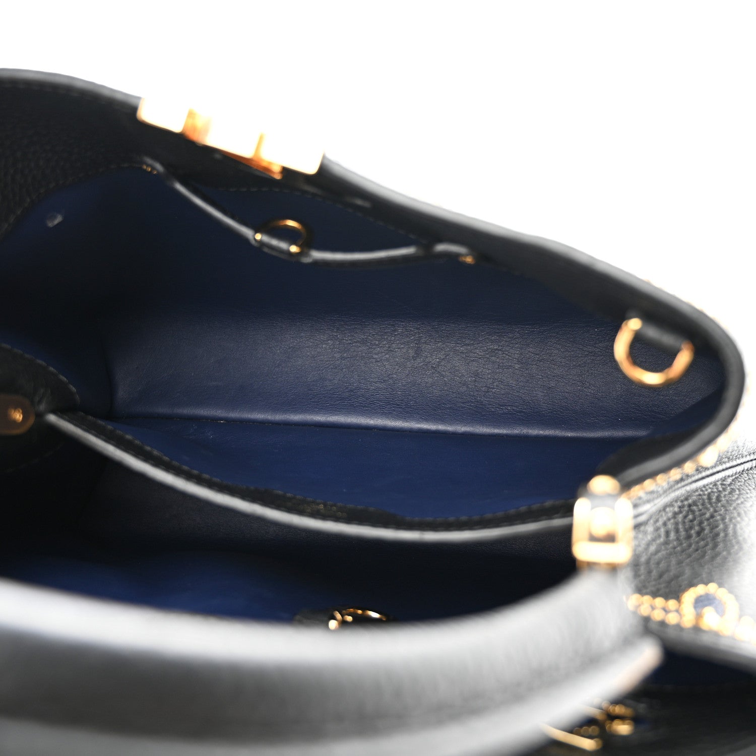 Louis Vuitton Taurillon Flower Capucines PM Black Blue 5 of 16
