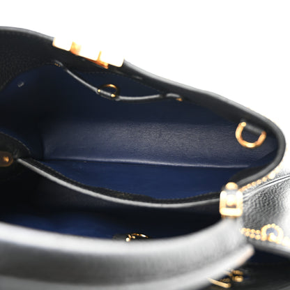 Louis Vuitton Taurillon Flower Capucines PM Black Blue 5 of 16