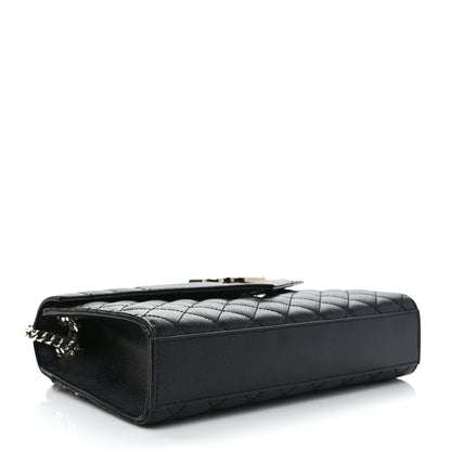 Saint Laurent Grain De Poudre Textured Mixed Matelasse Triquilt Medium Monogram Satchel Black 4 of 10