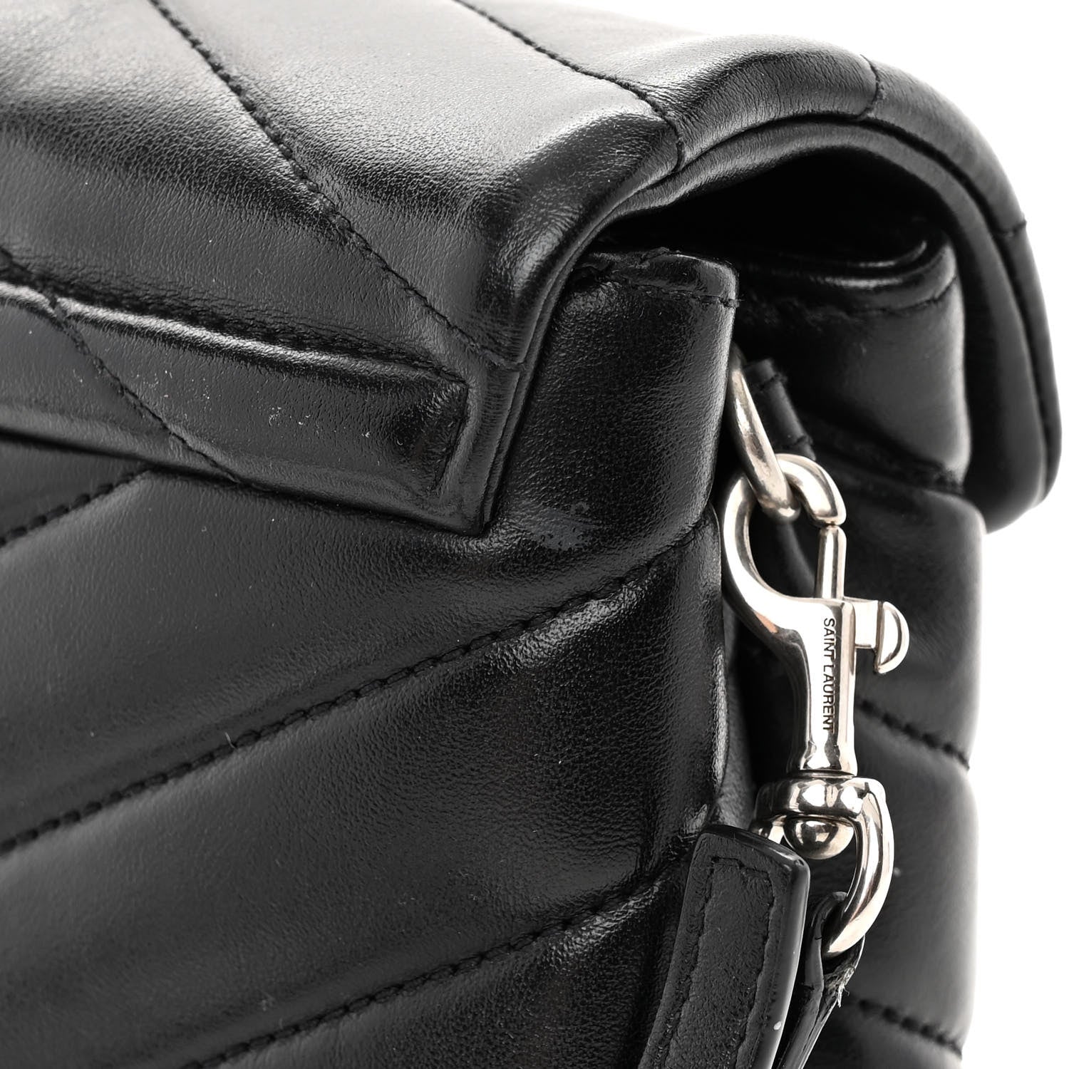 Saint Laurent Calfskin Y Quilted Monogram Toy Loulou Crossbody Bag Black 13 of 14