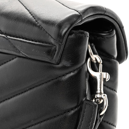 Saint Laurent Calfskin Y Quilted Monogram Toy Loulou Crossbody Bag Black 13 of 14