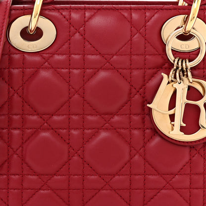 Christian Dior Lambskin Cannage Small Lucky Badges My Lady Dior Red 8 of 14