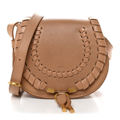 Chloe Smooth Calfskin Braided Small Marcie Saddle Bag Light Tan 1 of 11