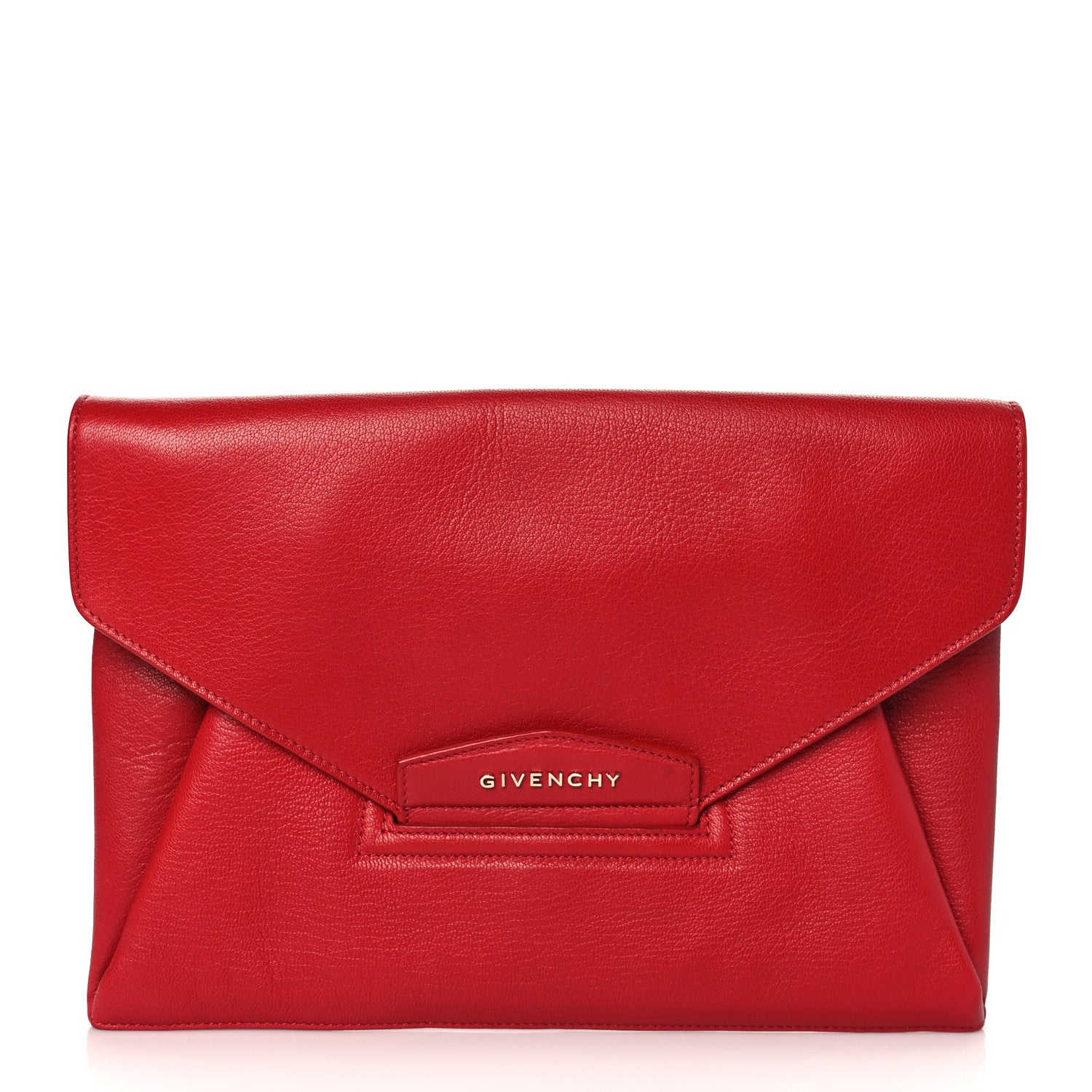 Givenchy Sugar Goatskin Medium Antigona Envelope Clutch Red 1 of 10
