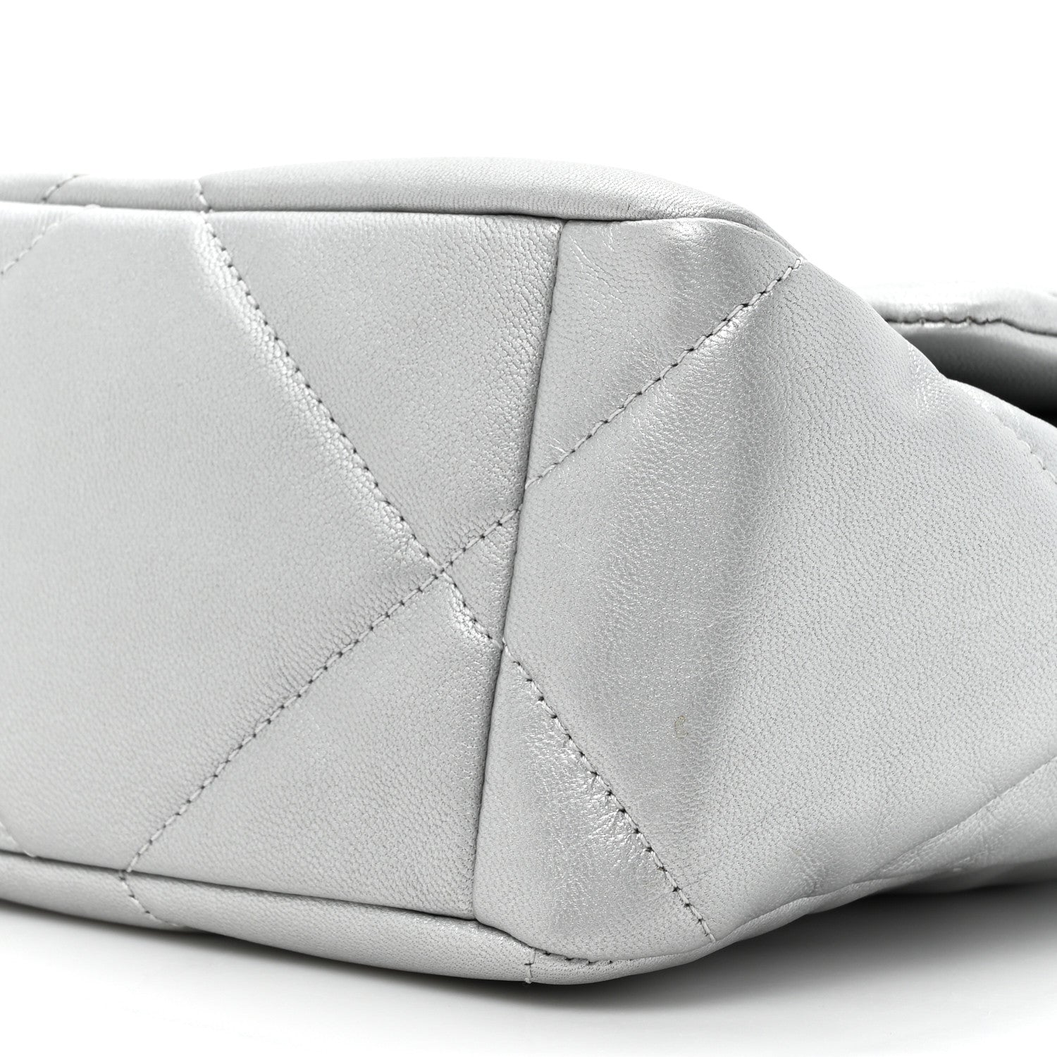 Chanel Metallic Goatskin Quilted Large Chanel 19 Flap Silver 9 of 10