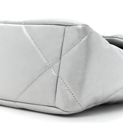 Chanel Metallic Goatskin Quilted Large Chanel 19 Flap Silver 9 of 10
