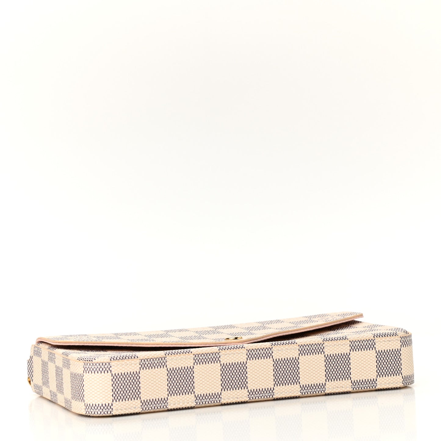 Damier Azur Pochette Felicie Chain Wallet Rose Ballerine