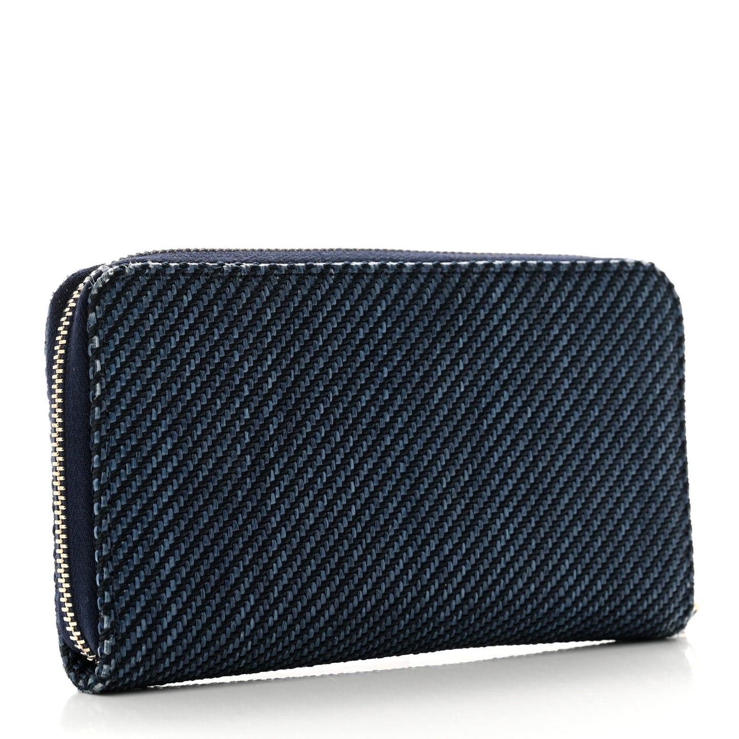 Mixed Fibers Deauville Small Zip Around Wallet Navy Blue