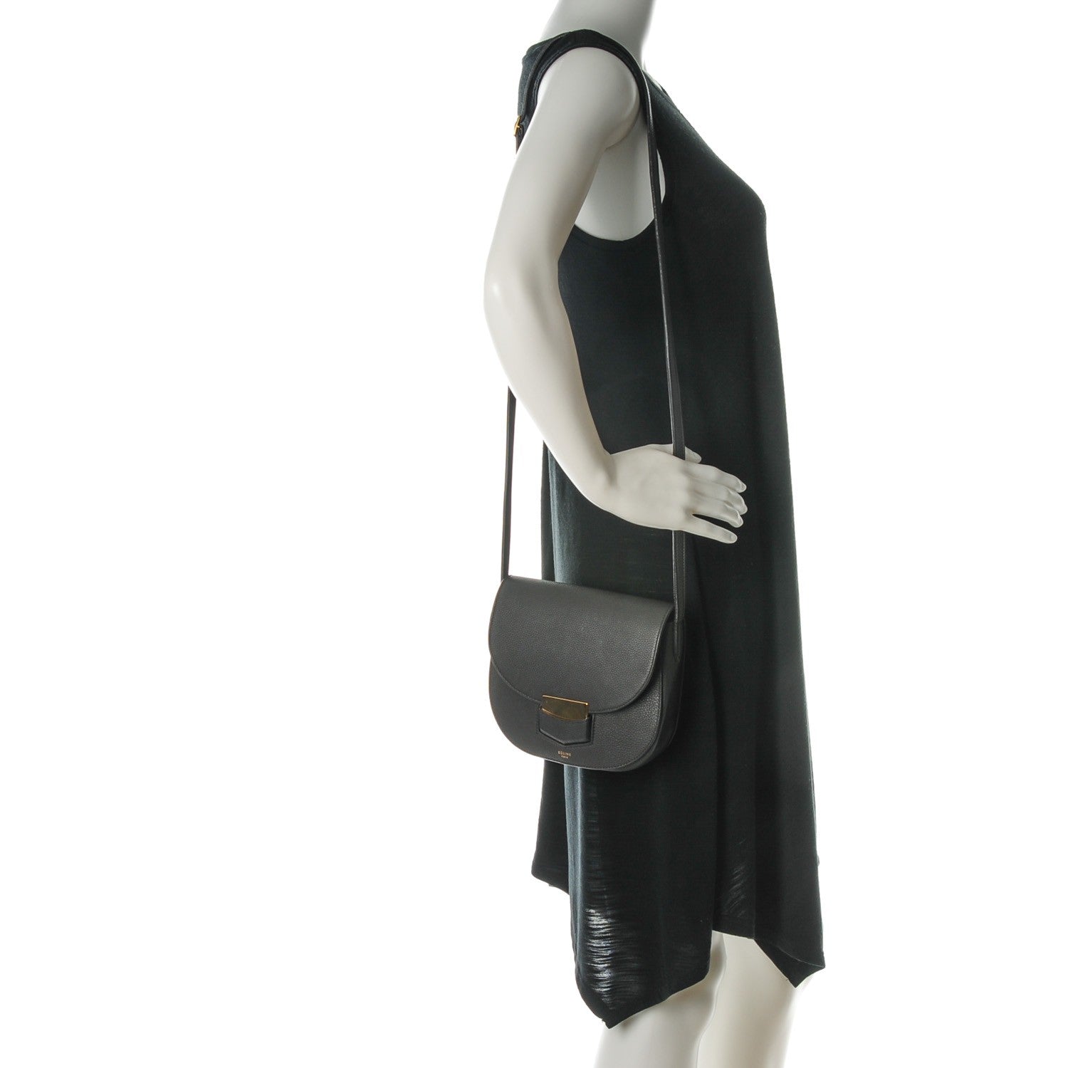 Celine Baby Grained Calfskin Small Trotteur Dark Taupe 2 of 7