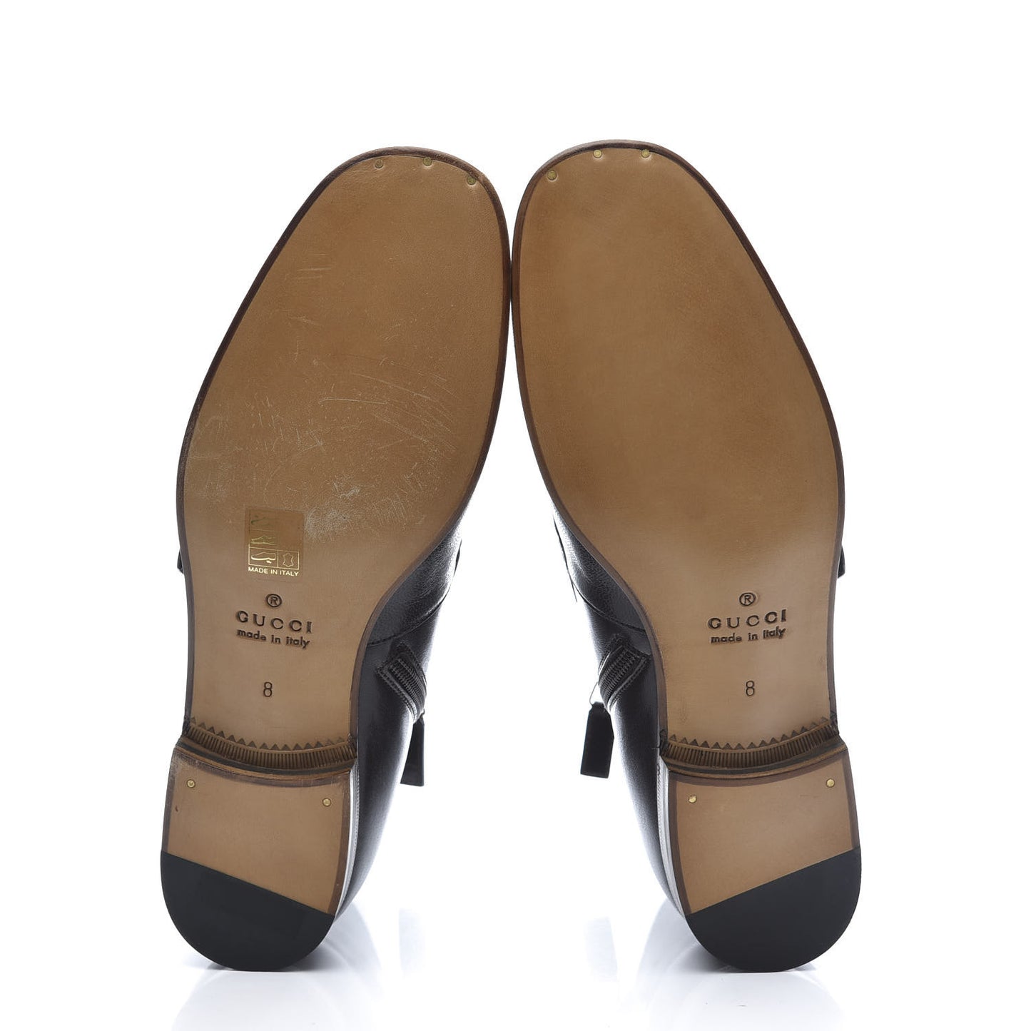 Goatskin Web Mens GG Ankle Boots 8 Cocoa