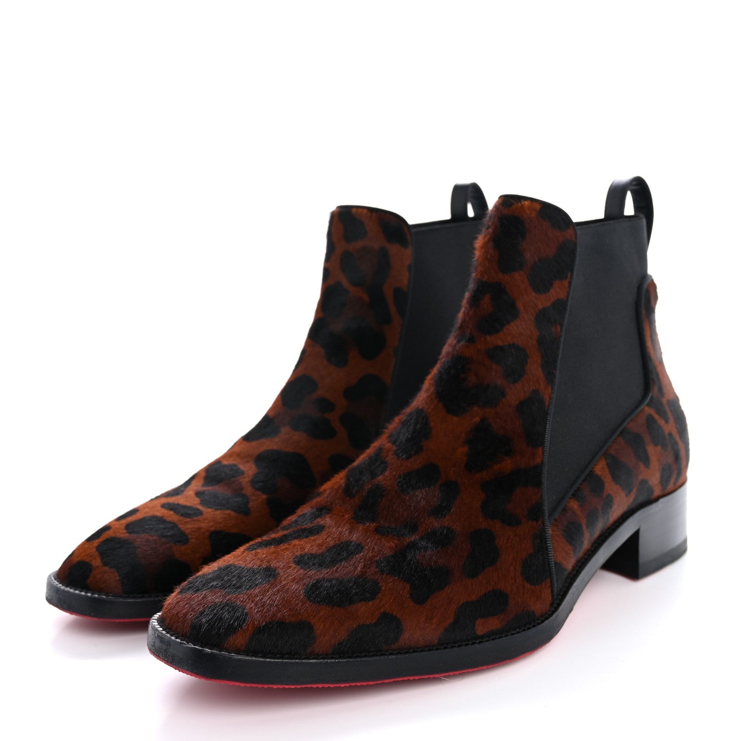 Christian Louboutin Calf Hair Leopard Print Marmada Flat Chelsea Boot 37.5 Brown 4 of 12