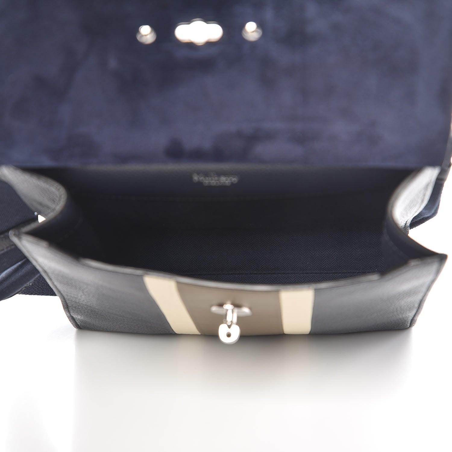 Mulberry Natural Grain Calfskin College Stripe Antony Messenger Midnight Chalk Moss 5 of 7