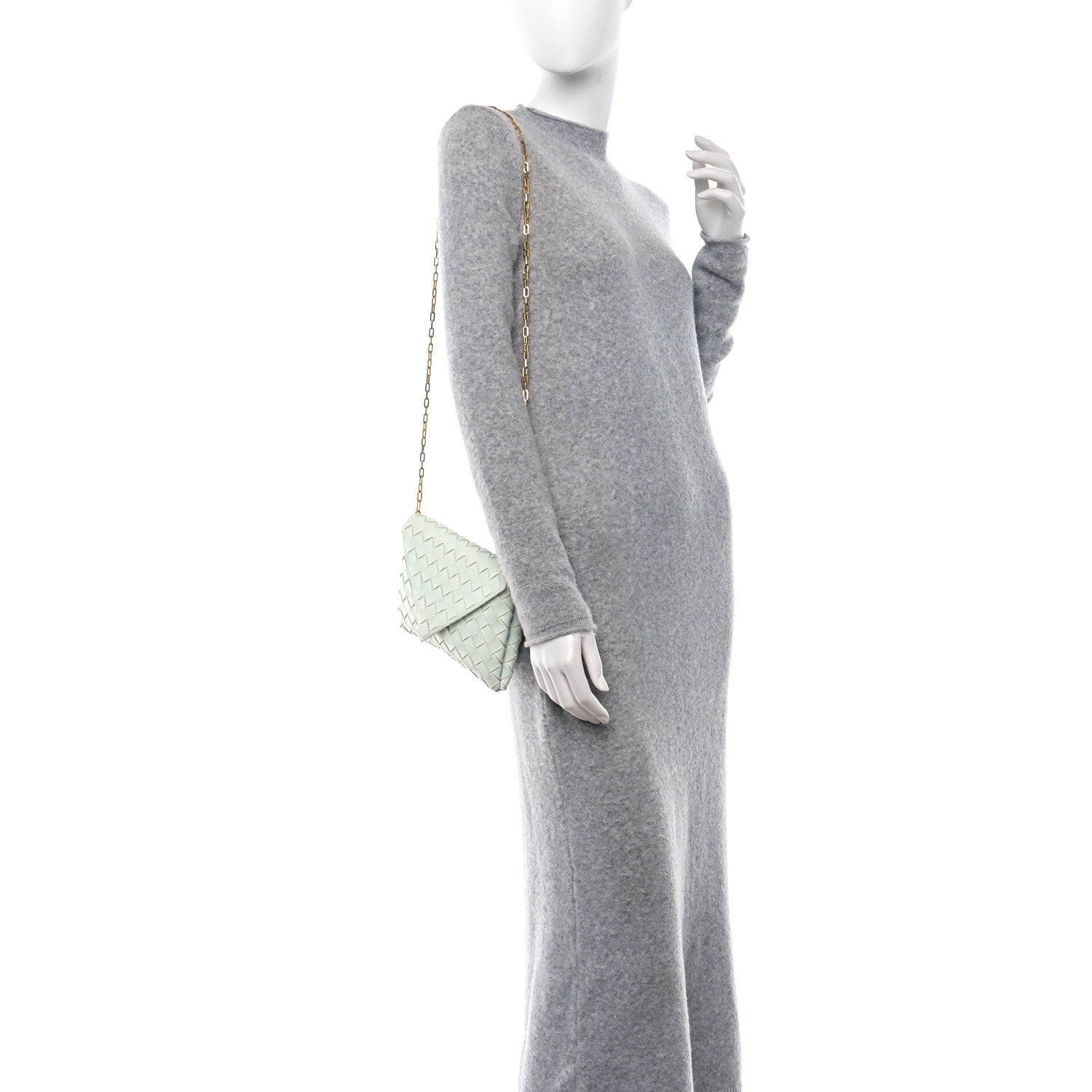 Bottega Veneta Nappa Intrecciato Origami Chain Crossbody Glacier 2 of 8