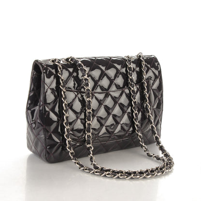 Chanel Patent Quilted Jumbo Single Flap Dark Purple 3 of 7