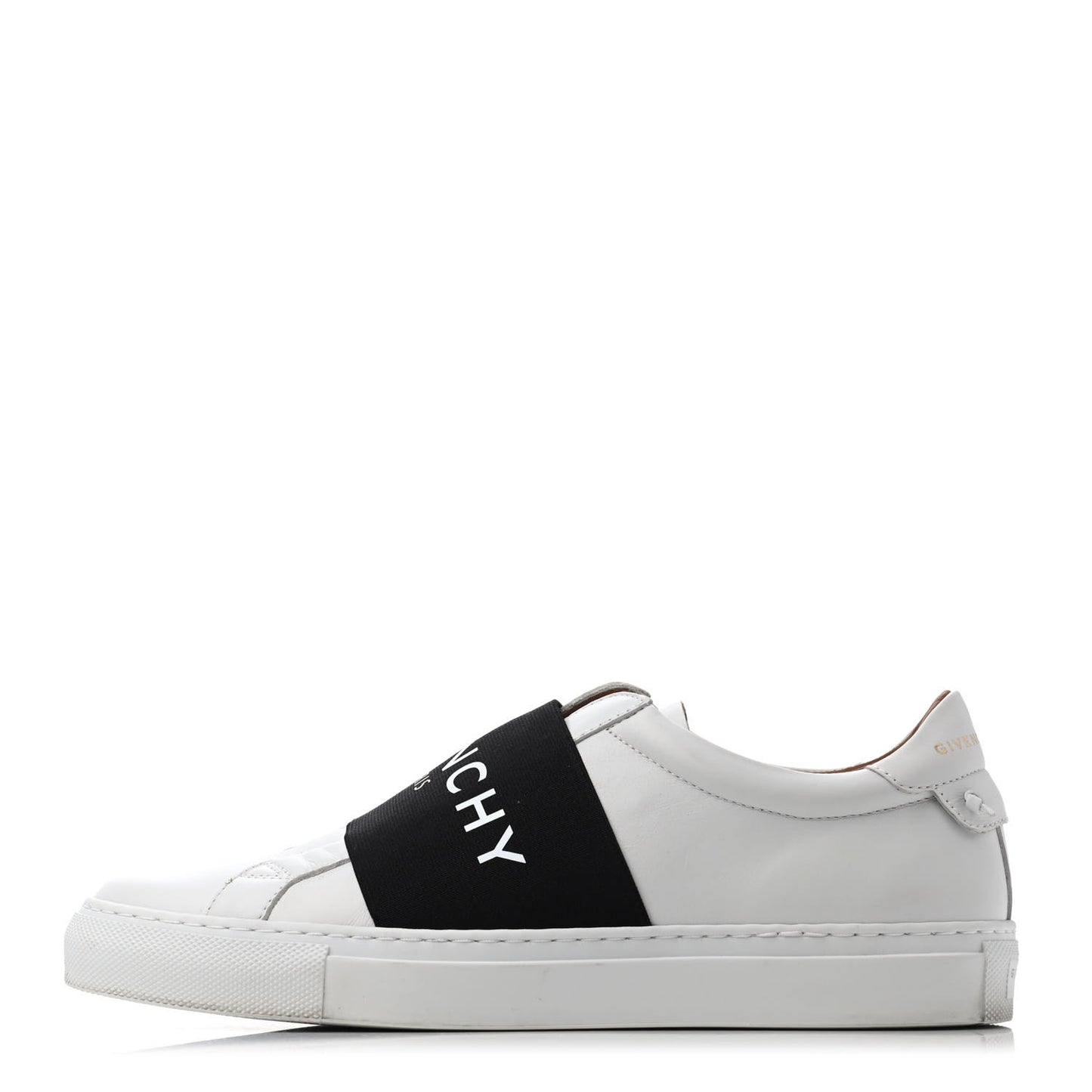 Calfskin Band Logo Womens Urban Street Sneakers 38 White Black