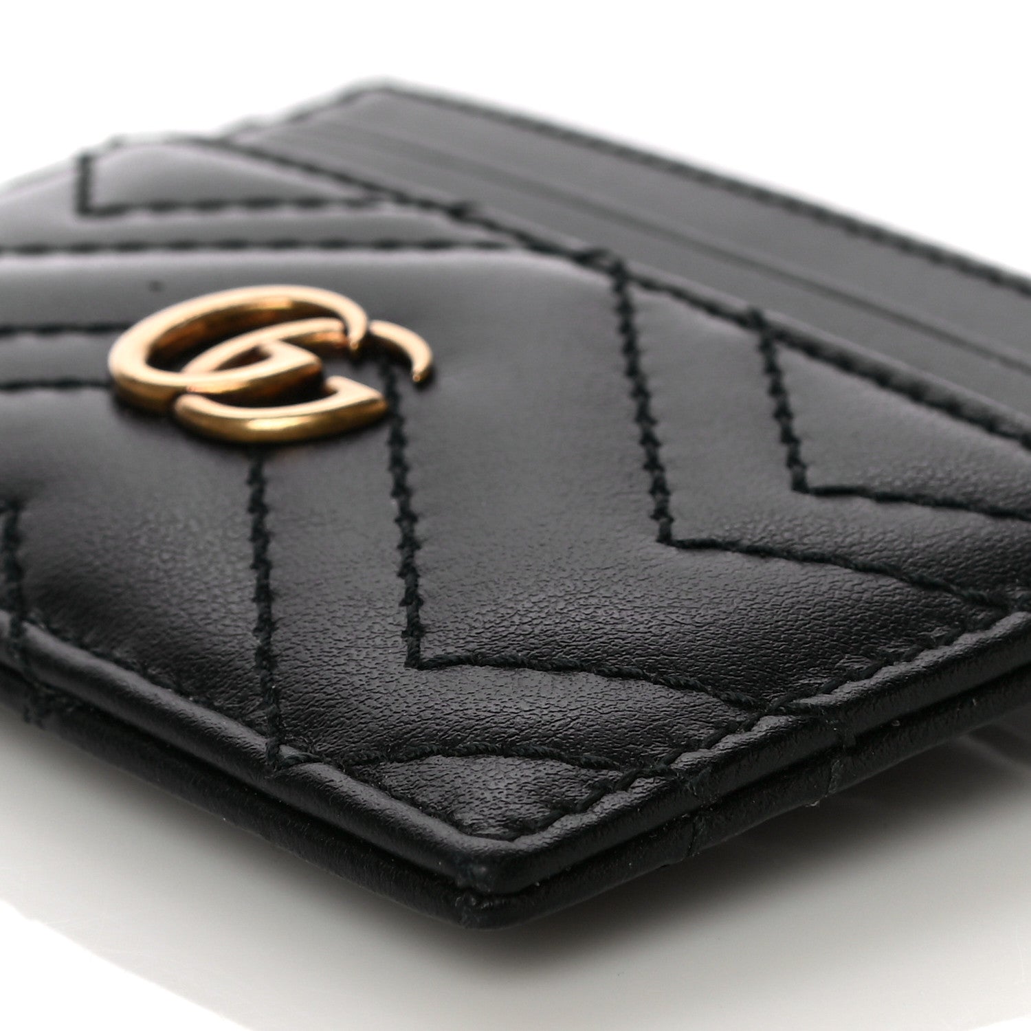 Gucci Calfskin Matelasse GG Marmont Card Holder Black 9 of 10