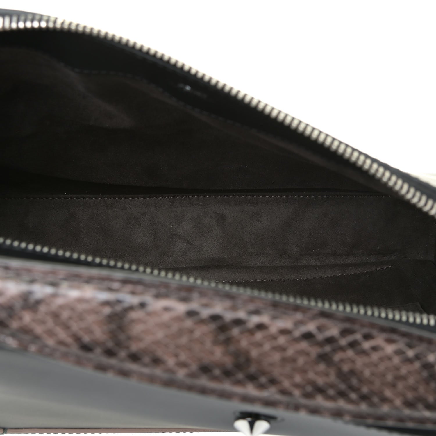 Fendi Vitello Baltico Dolce Elaphe DotCom Satchel Grey 6 of 13