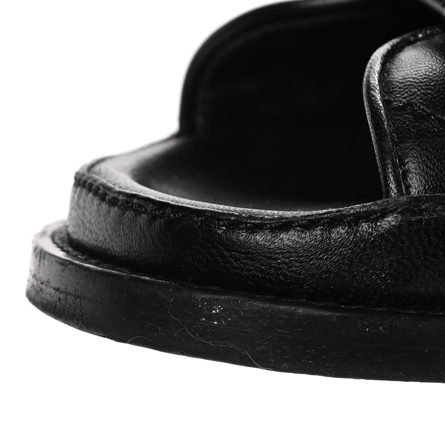 Chanel Lambskin Velcro Dad Sandals 36 Black 12 of 15