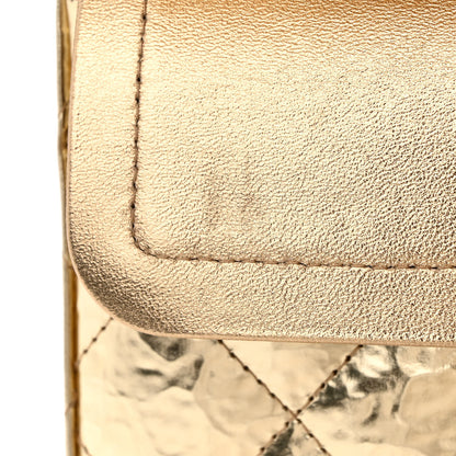 Chanel Hammered Metallic Calfskin Quilted Small Double Flap Gold 11 of 12