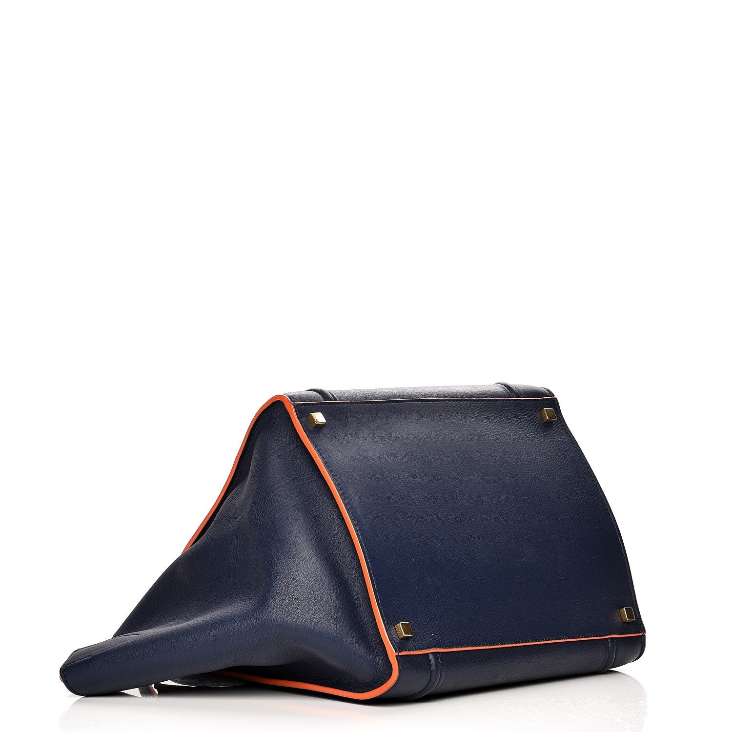 Celine Supple Calfskin Large Phantom Luggage Navy Blue Orange 4 of 13