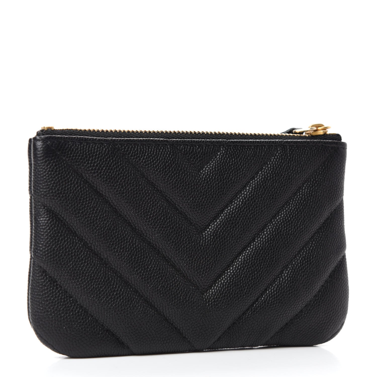 Chanel Caviar Chevron Quilted Small Ancient Greek Charms Cosmetic Case Black 3 of 8