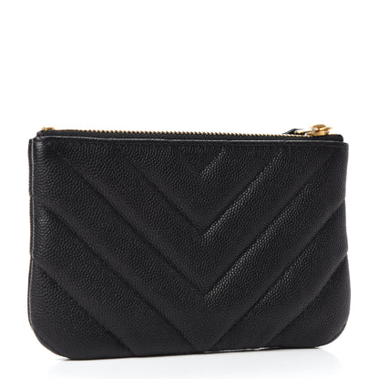Chanel Caviar Chevron Quilted Small Ancient Greek Charms Cosmetic Case Black 3 of 8