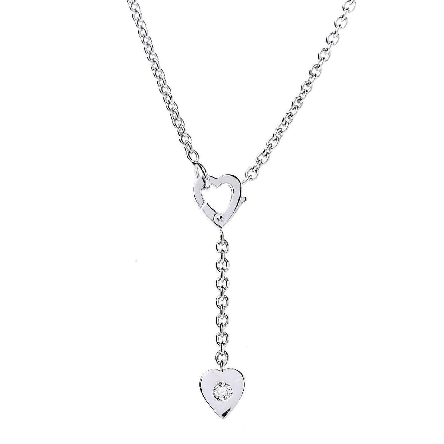 18K White Gold Diamond Mon Amour Lariat Necklace