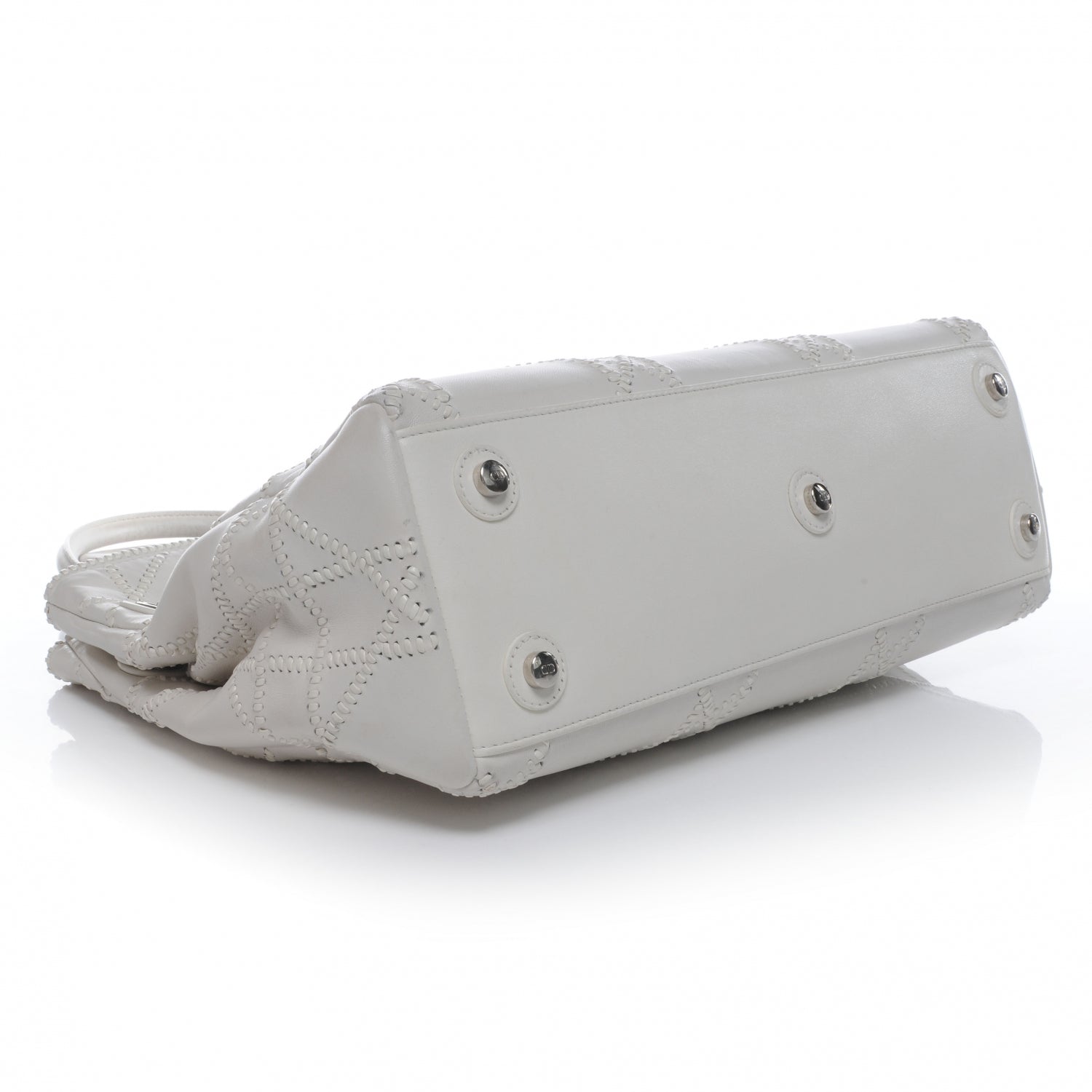 Christian Dior Lambskin Cannage Overstitching Chri Chri Tote White 4 of 7