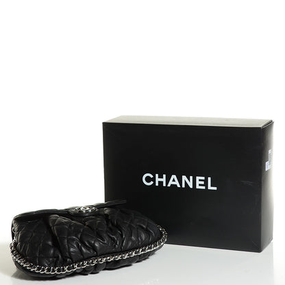 Chanel Washed Lambskin Quilted Medium Chain Around Messenger Black 4 of 8