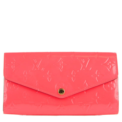 Louis Vuitton Vernis Sarah Wallet NM Rose Litchi 1 of 8