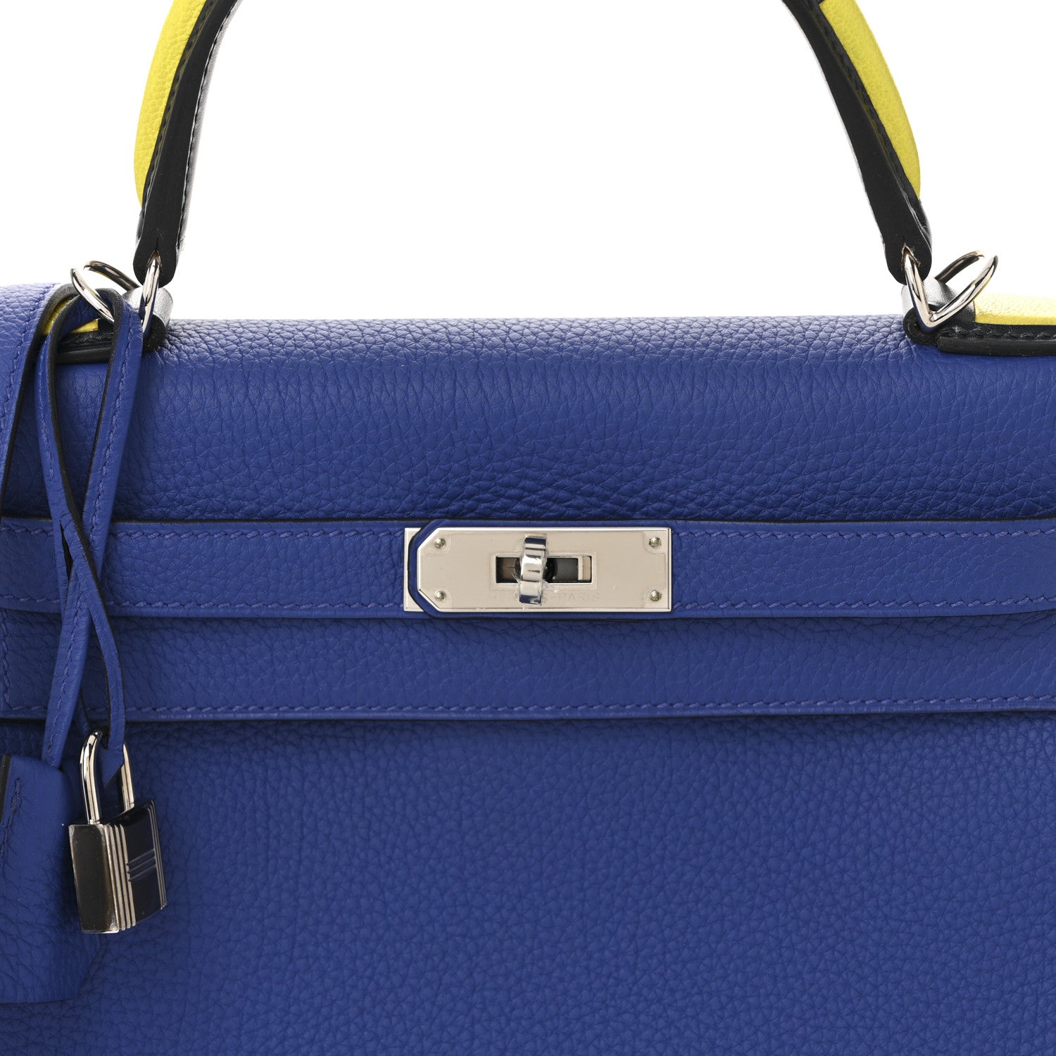 Hermes Togo Au Galop Kelly Retourne 28 Bleu Electrique Bleu Indigo Lime 8 of 10