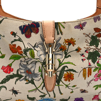 Gucci Canvas Floral Flora Small Jackie O Hobo White 8 of 10