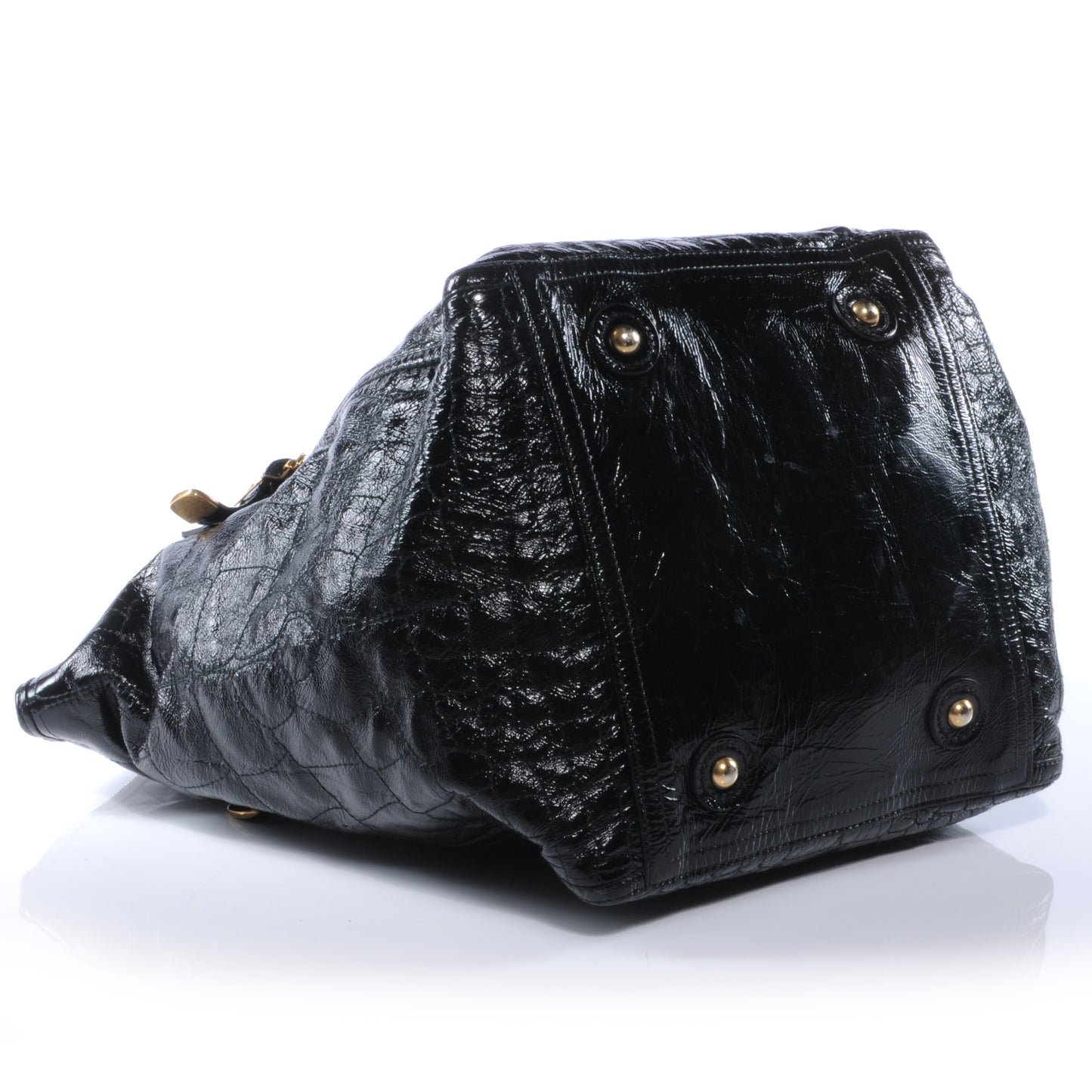Patent Croc Medium Downtown Tote Black