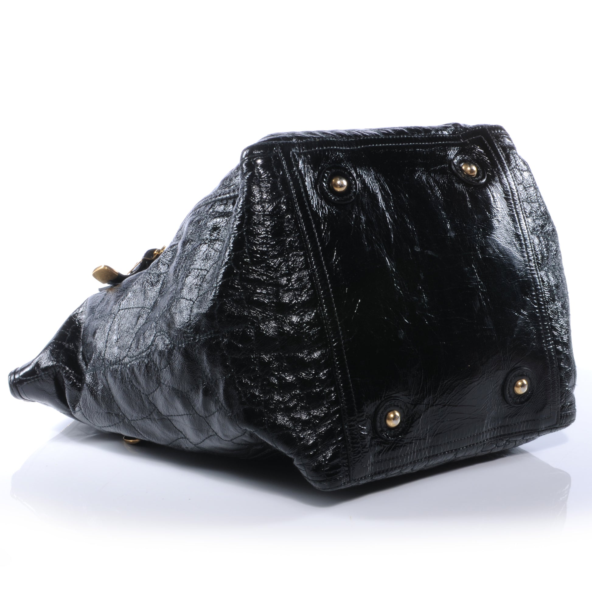 Saint Laurent Patent Croc Medium Downtown Tote Black 4 of 7